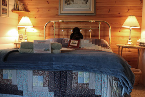 Riverside clarkcove bedroom with a book on the bed